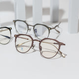 Knouun Round titanium glasses CODE. 104. B Brown N Gold
