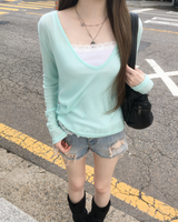 Lace denim shorts