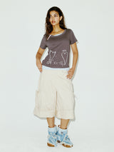 ZIPPER HEART TEE CHARCOAL