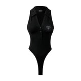 Emo Collar Bodysuit [Black]