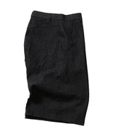Side Slit Bermuda Denim Pants Black