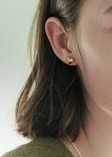 [925 silver] Deux.silver.137 / フルハートピアス (7mm)(ゴールド)