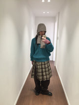 Grunge Button-Up Checkered Skirt (2 Colors)