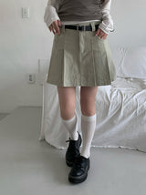 [Belt SET] ゲンジベルトデニムプリーツスカート