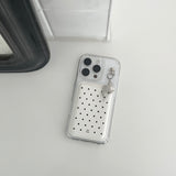 ホワイトドット MagSafe カードウォレット + MagSafe ケース