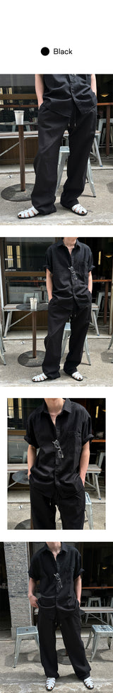 [SET UP가능] Washed cotton banding pants(6color)