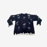(Unisex) ダミアンレイヤードダメージニット