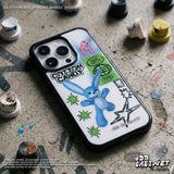 ヒップ 3D ブルー ラビット エポキシ バンパー iPhone ケース