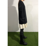 SLIP NECK OVERLOCKED TOP : BLACK