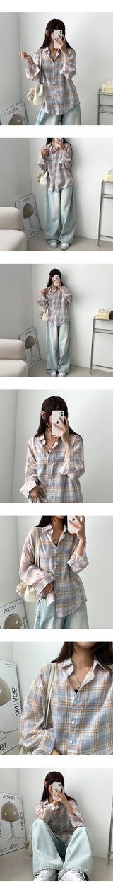 Point Pastel Summer Check Shirt
