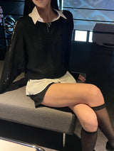  Bohemian damage crop long sleeve knit (5 colors)