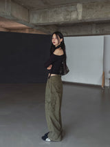 Linna Unbalanced Shoulder Scarf Long Sleeve