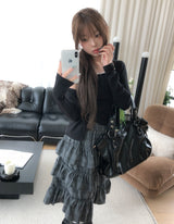 [Sleeveless + Cardigan Set] Moline Lace Layered Cardigan