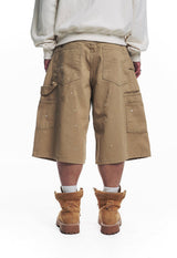 Double Knee Chino 8-Bermuda Pants - Beige