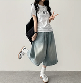 Meli Pintuck Denim Bermuda Shorts [Short & Long Selection*]
