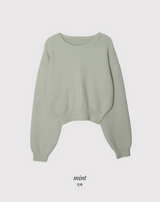 Pastel Crop Round Loose Knit (6color)