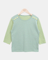 Repo Color-Blocked Button 7-Sleeve T-Shirt