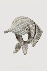 Check Scarf Sun Visor Cap