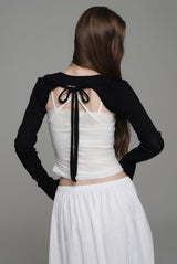 Morning mist ribbon bolero, Black
