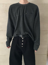 ゼッドピグメントストライプロングスリーブ 3C