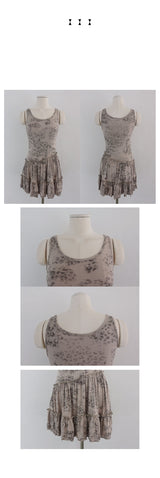 LEOPARD FRILL MINI DRESS