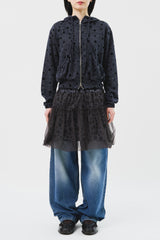 (W) Dual Dot Hooded Zip Up (2color)