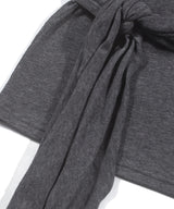 WRAP TIE BOATNECK TOP_Charcoal