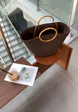 Lloyd Bamboo Rattan Shoulder Bag / 2 colors