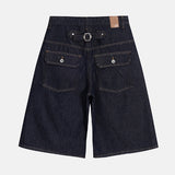 Lowd Adjust Wide Denim Bermuda Pants