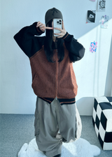 カラーブロックラグラン2ウェイジップアップ🤎🖤🩶🤍 - 3 カラーズ