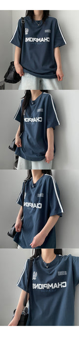 Brring ラグラントラックライン半袖Tシャツ