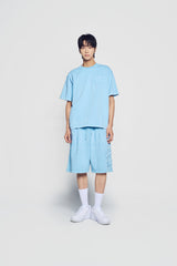 24FW アップリケロゴピグメントショートスリーブTシャツライトブルー