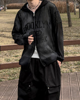 Rukle Mesh Dirty Hooded Zip-Up