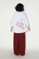 ゆったりとした通気性の良いサマーゆったりサイズ半袖白Tシャツ