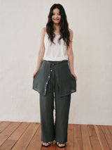Pleat wrap cover up (Dark grey)