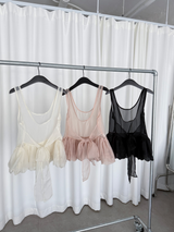 organza balloon blouse (3color)