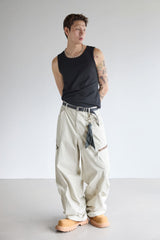 Unbalanced-line parasuit pants