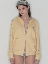 Studded set zip up hoodie - Butter