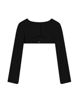 Layered Bolero Wool Jacket / Black