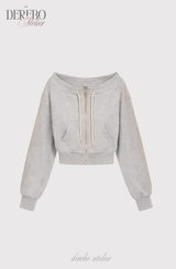 Gradient Off-Shoulder Zip-Up (TOP)