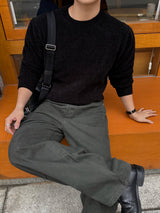 Log velvet round knitwear