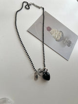 blo black chic stainless steel bold heart county line layered long necklace