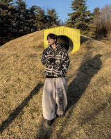 Poki Big Wide Lettering Sweat Pants