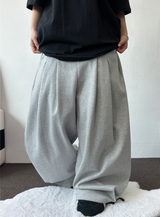 TWO DOUBLE PINTUCK BALLOON WIDE LONG PANTS 🤍🩶🖤3COLOR