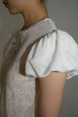 フローラル レースパフトップ(White)