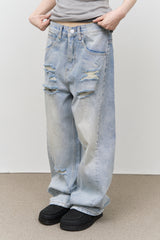 Hold Damage Wide Denim