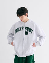 EMBROIDERY RUN BSRBT HOODIE ZIP-UP HEATHER GREY