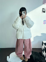 フリース❤スナップポイントバルーントレーニングパンツ💚🩷🧸🩶🖤6カラー