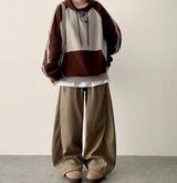 Rutte Corduroy Side Pin Tuck Slit Banding Wide Pants