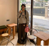 Check Detail Wide Slacks Pants